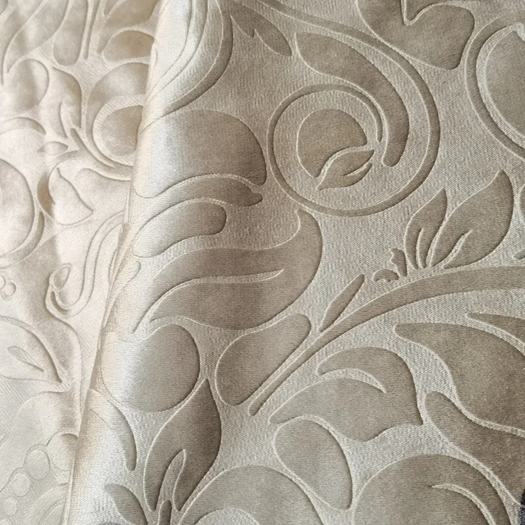 Upholstery Material Soft Elegant Polyester Embossed Velvet Sofa Fabric